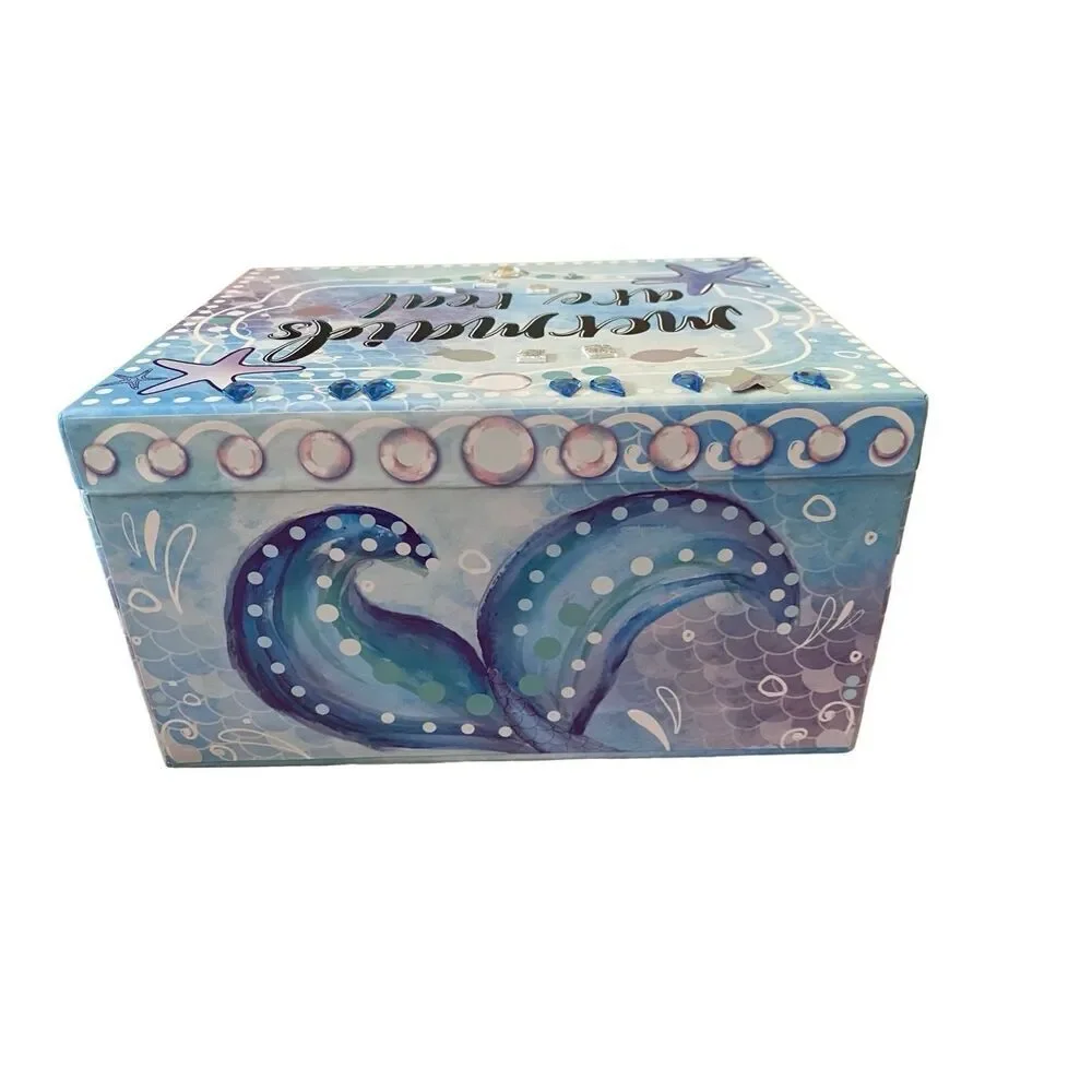 Mermaids Are Real Triple Compartment Jewelry Box Pullout Drawers